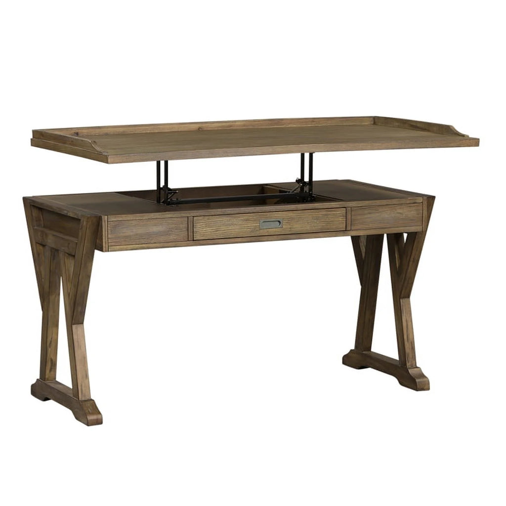 Rustic Saddle Finish Lift Top Writing Desk S74854