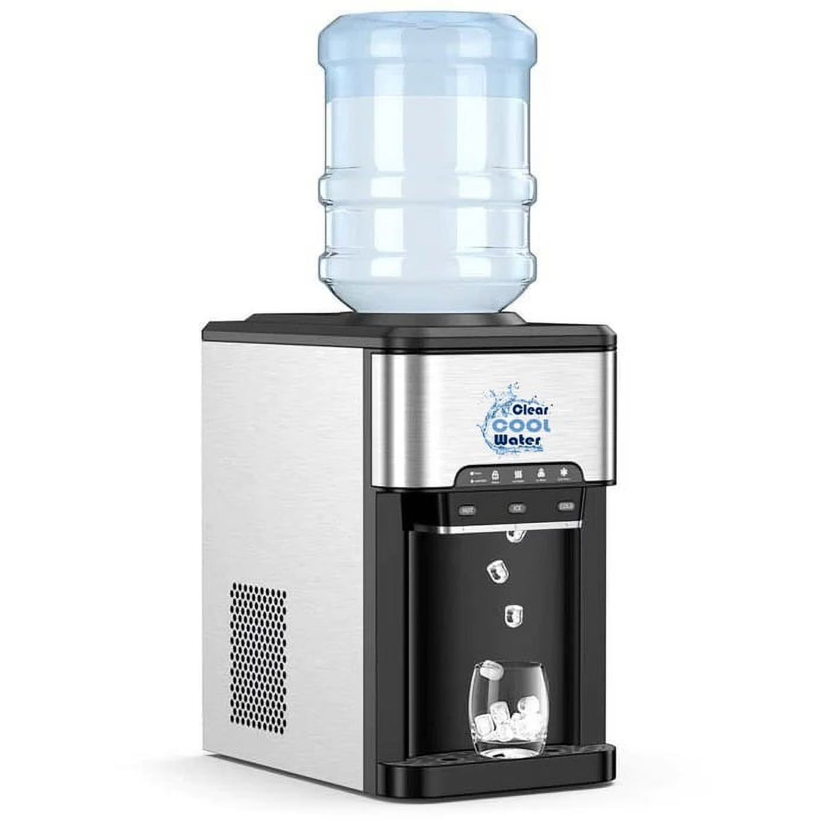 3 in 1 Countertop Water Cooler Dispenser Ice Maker with Ice Block 44 lb Ice Storage K614652