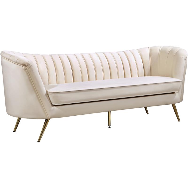 Cream and Gold 3-Piece Accent Chair Loveseat & Sofa Set E6688