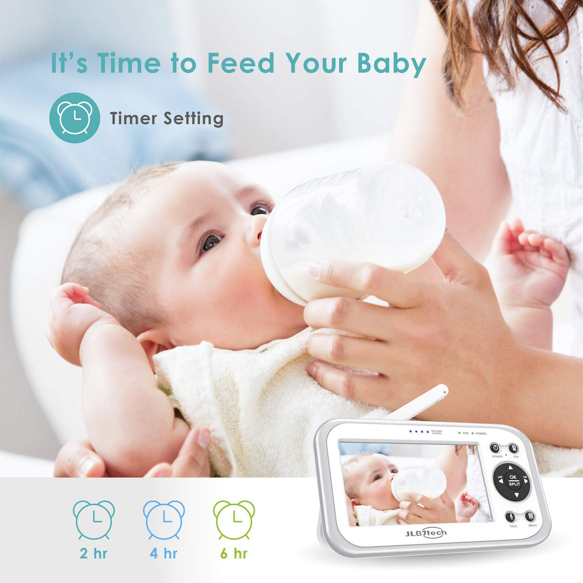 4.3 Split Screen Video Baby Monitor with 2 Cameras and Audio, Night Vision, Two-Way Talk T2687