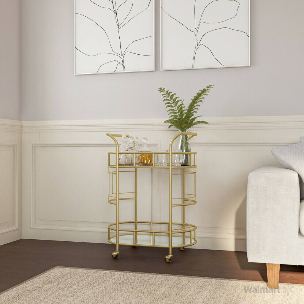 Gold 2-Tier Bar Cart T829452