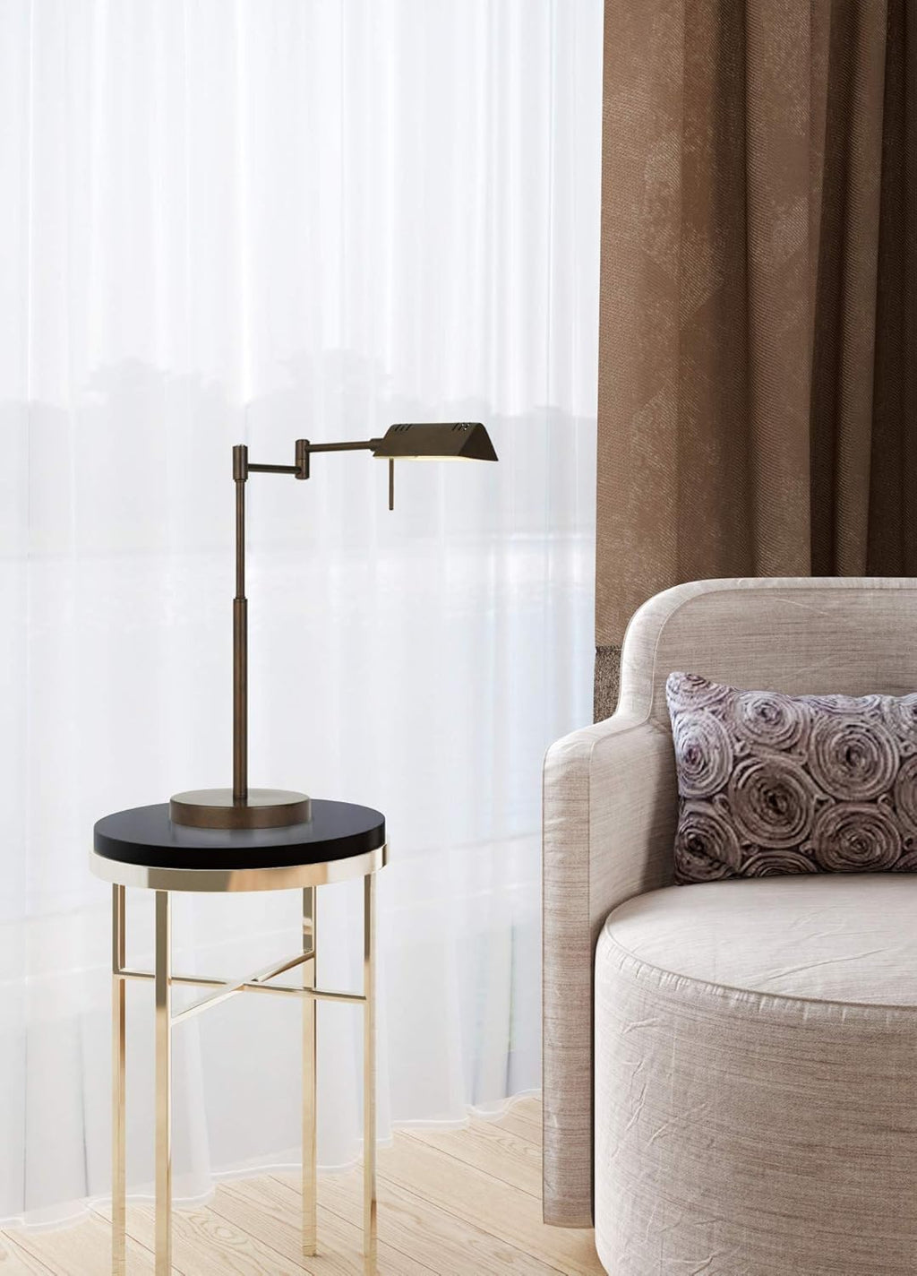 Bronze LED Swing Arm Desk Lamp O185