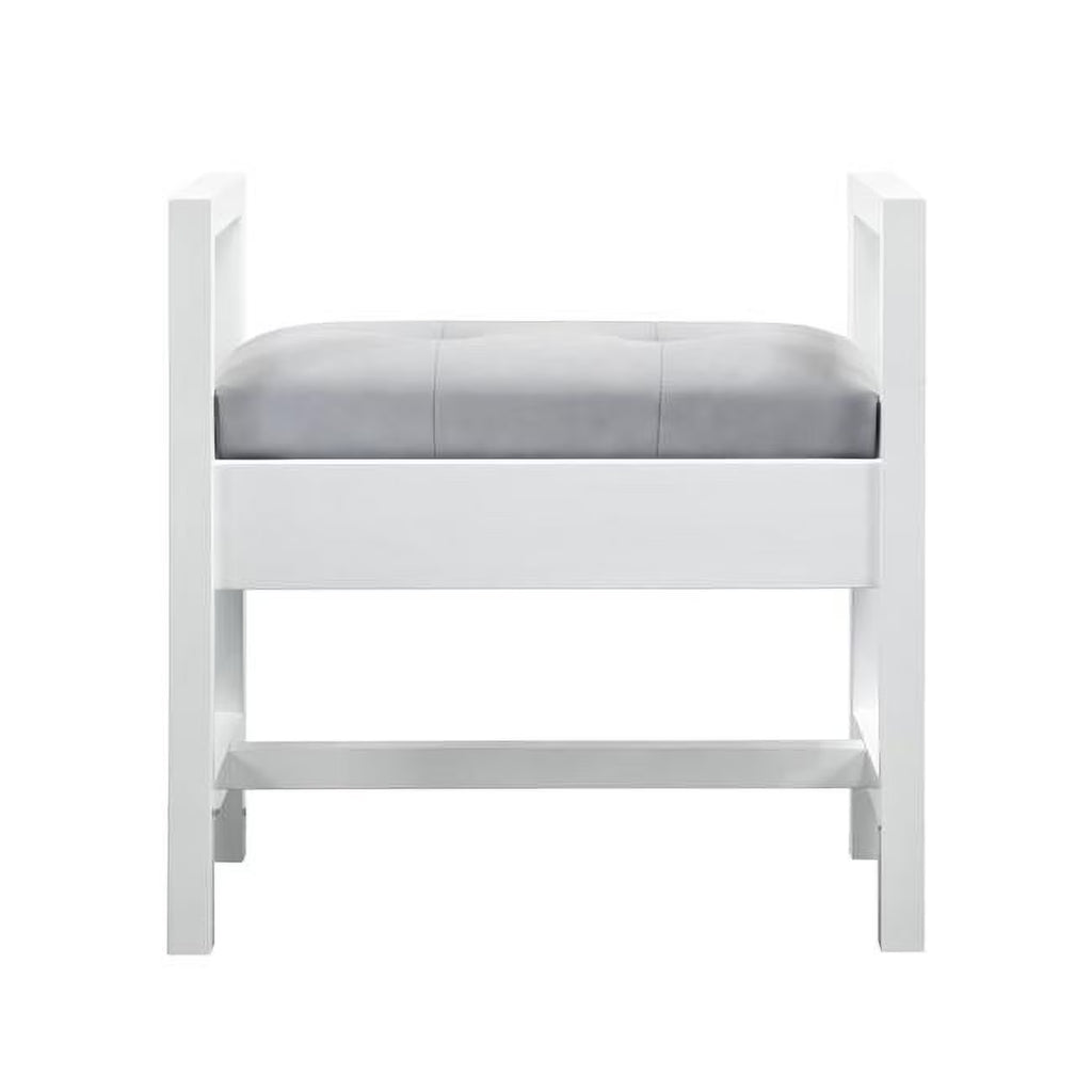 Upholstered Bench, Glossy White H23375
