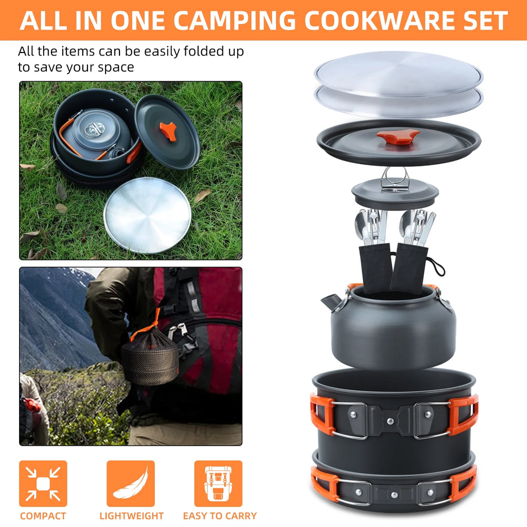 16pcs Camping Cookware Set V336