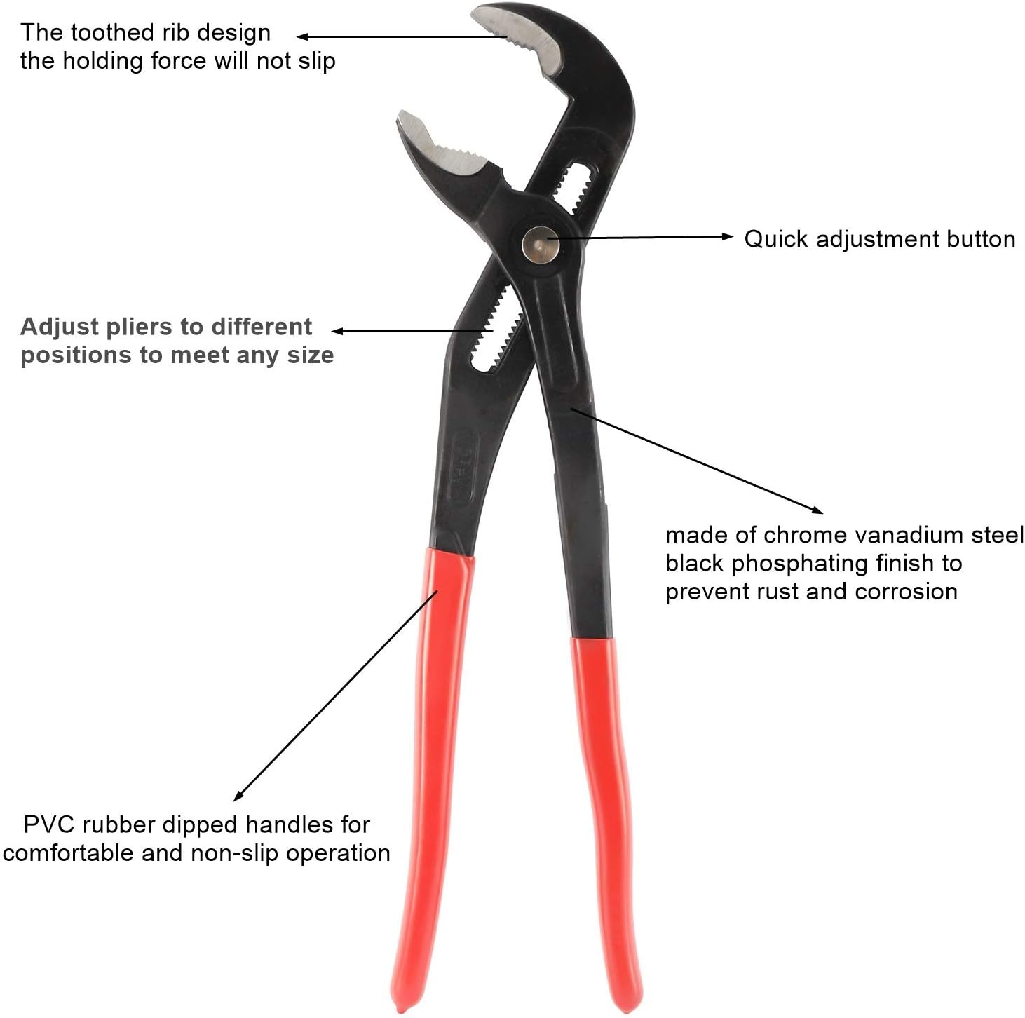 3PCS Water Pump Pliers Set 7Inch, 10Inch, 16Inch E213100