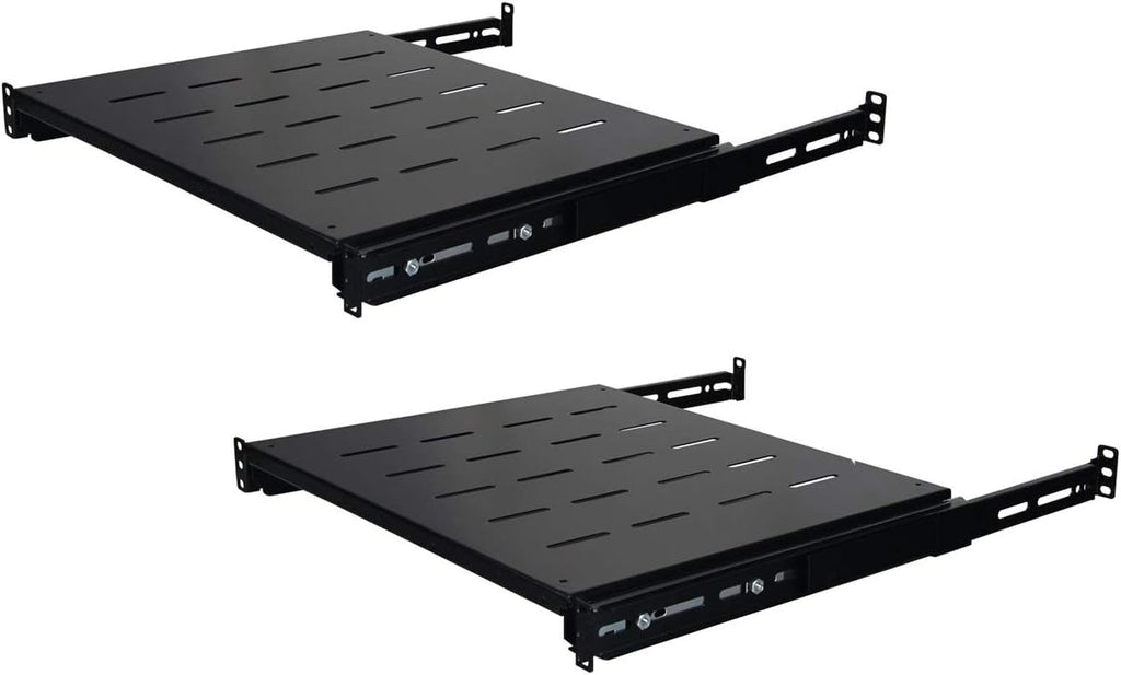Heavy Duty Steel 1U 19'' Vented Shelf 2 Pack V9236