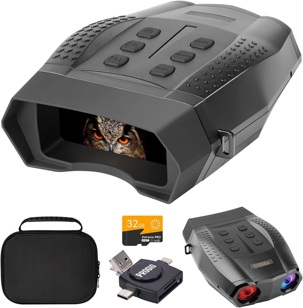 Night Vision Binoculars Infrared Goggles 1080p Full HD Video 1312FT Viewing Range 2.5” LCD 32G Memory Card N788