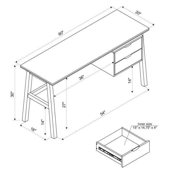 Natural Side Storage Desk G6253
