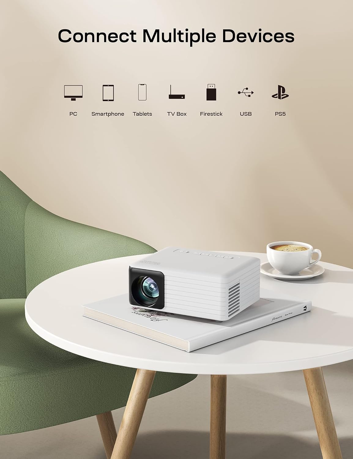 Mini Projector Y3 1080P Full HD Pocket Phone Projector, HDMI Cable & Remote Included, Pack of 2 Y296