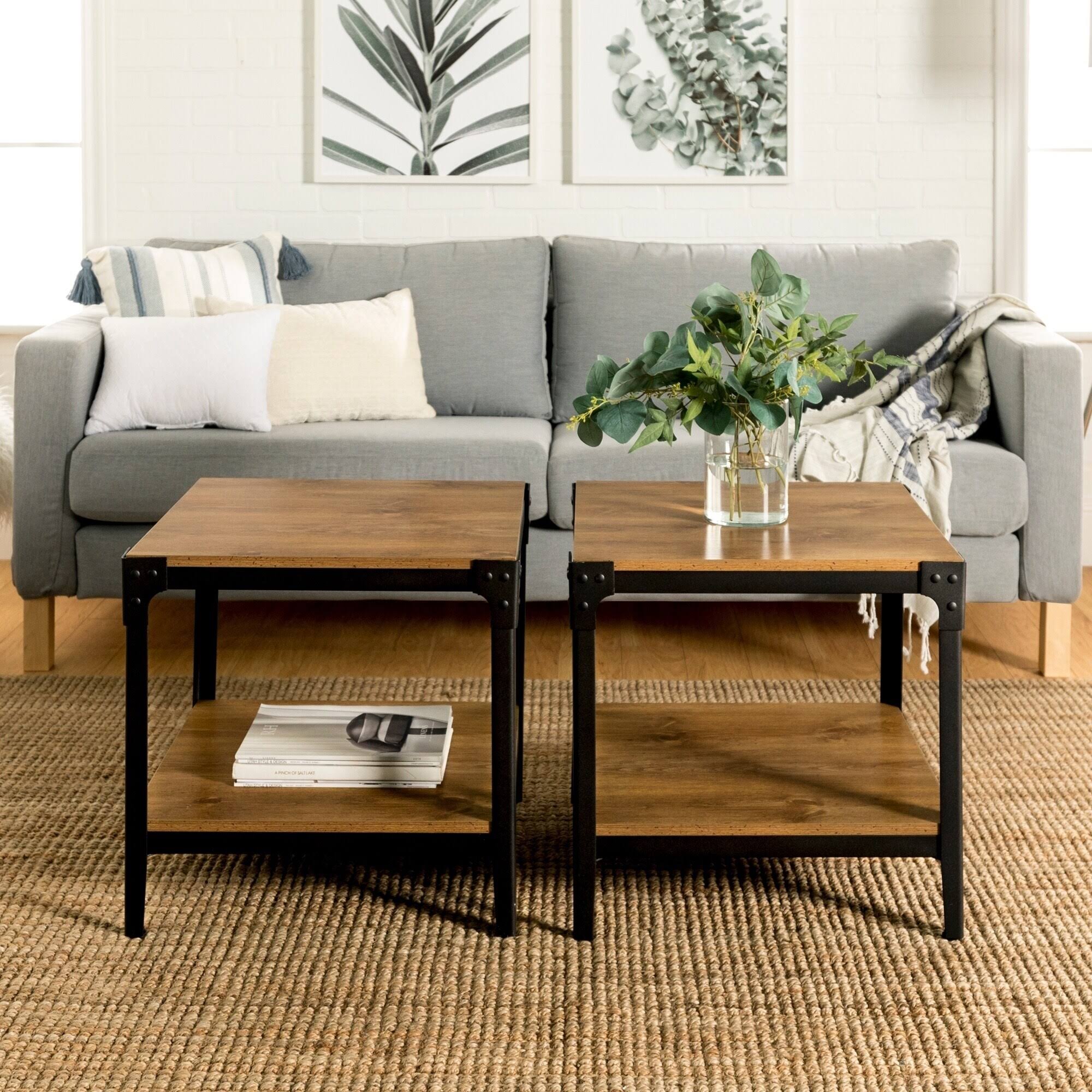 Set of 2 Barnwood Side Tables A32597
