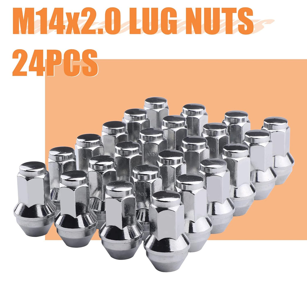 24PCS 13/16" Hex M14x2.0 Chrome Large Acorn Seat Lug Nuts X192698