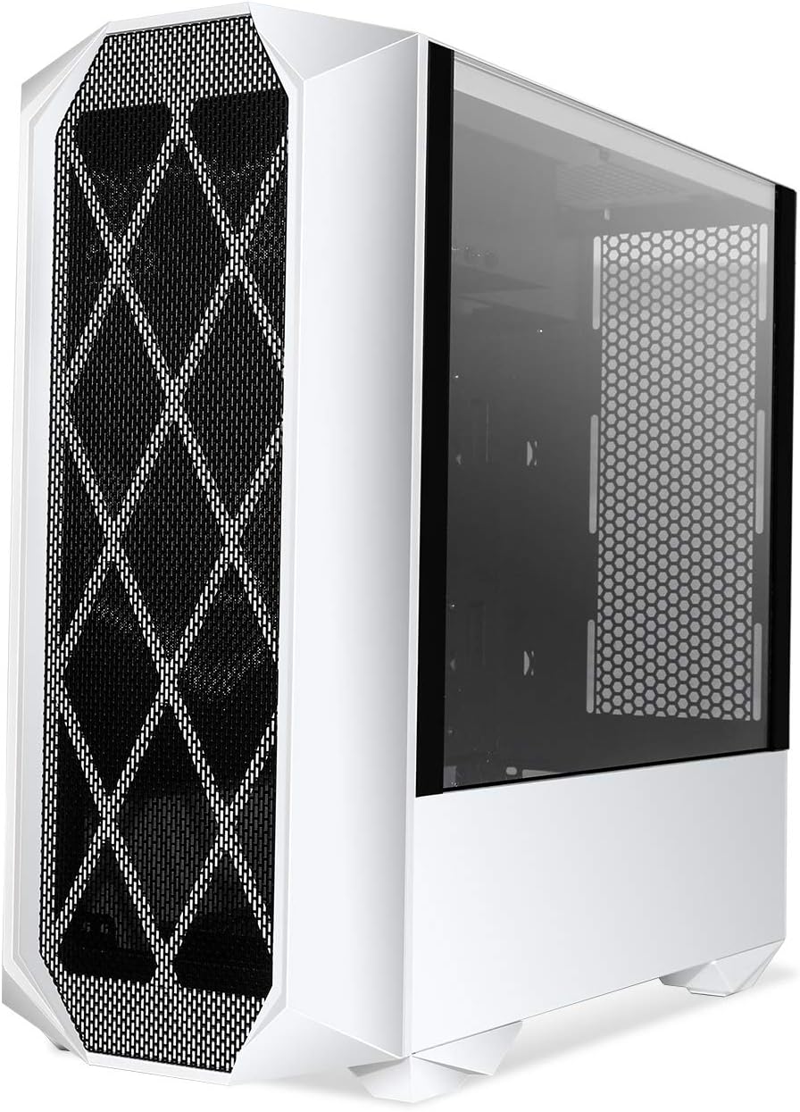 Black Full-Tower PC Gaming Case with Tempered Glass Side Panel J932