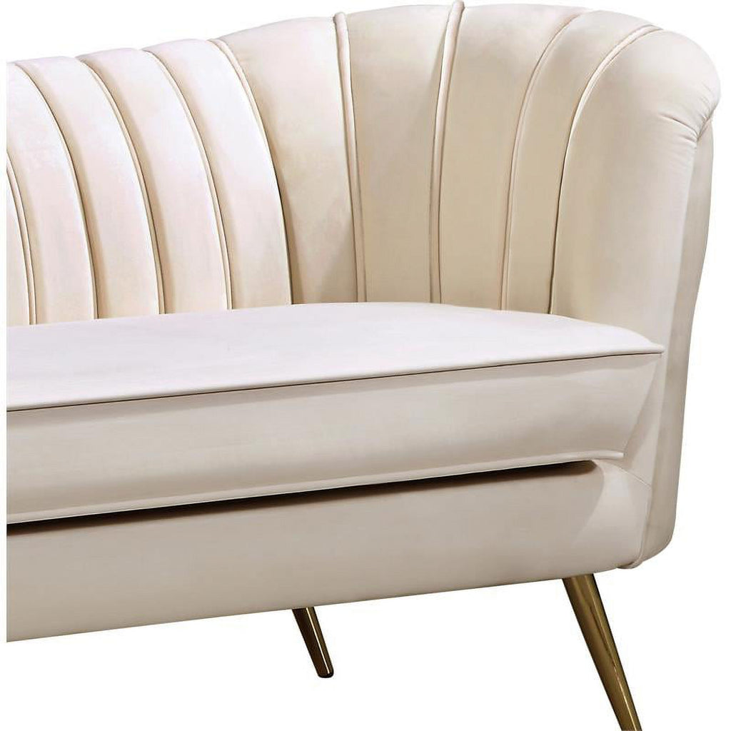 Cream and Gold 3-Piece Accent Chair Loveseat & Sofa Set E6688