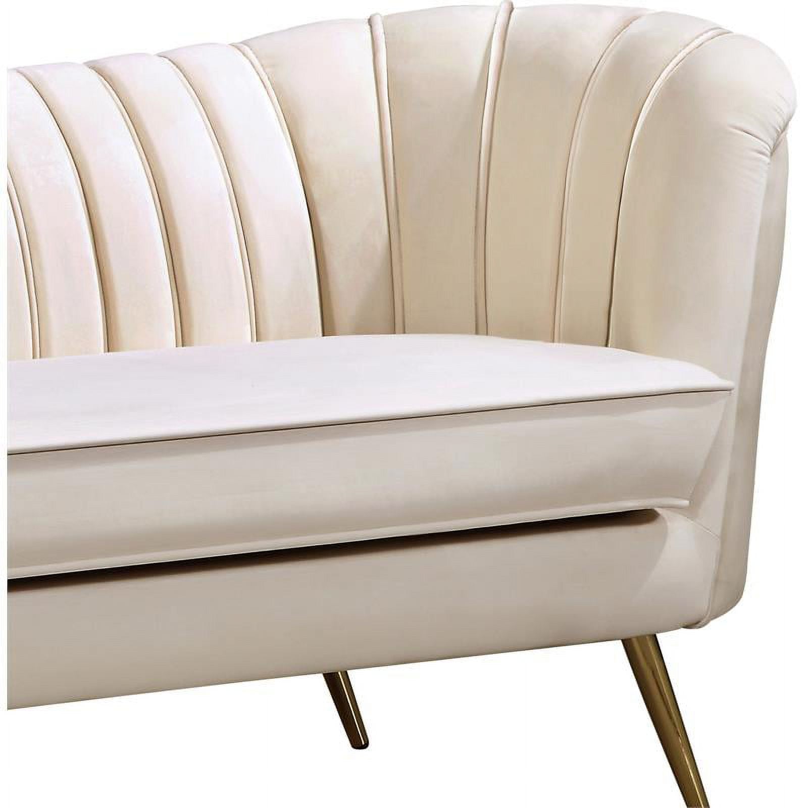 Cream and Gold 3-Piece Accent Chair Loveseat & Sofa Set E6688