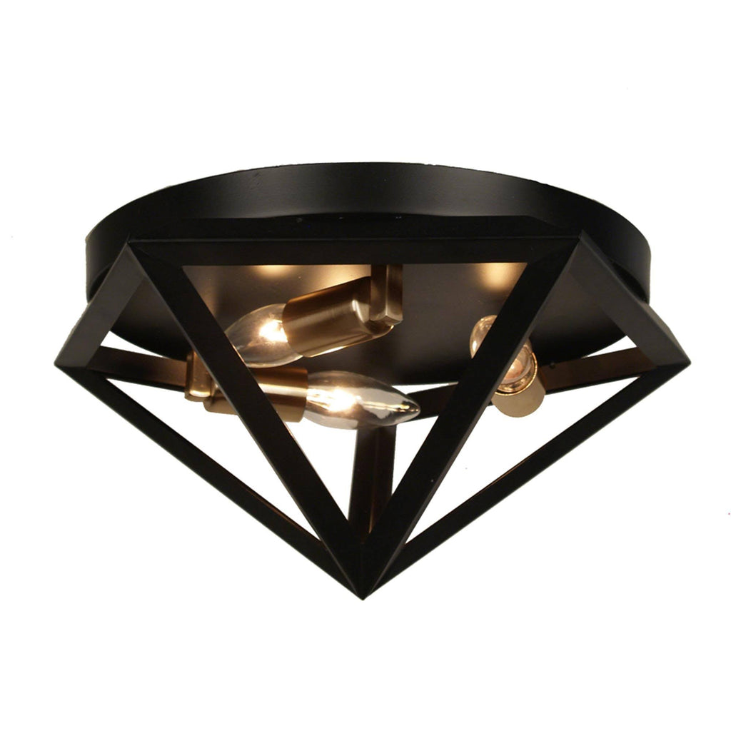 Matte Black 3-Light Flush Mount D322660