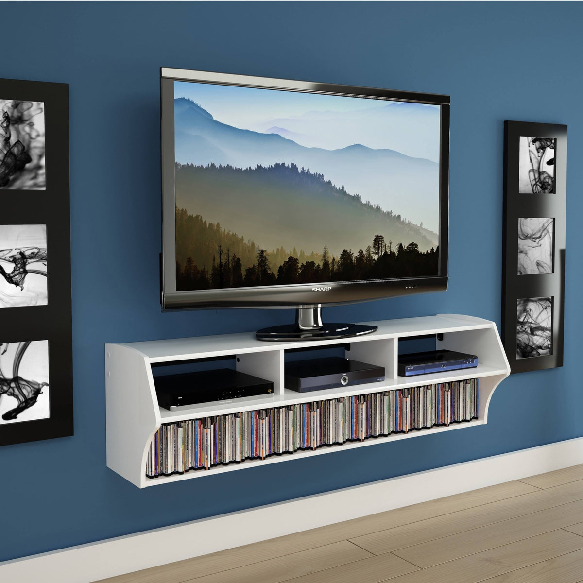 White Floating TV Stand V972