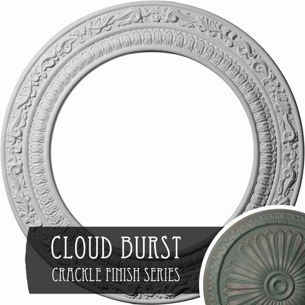12 inchod x 8 inchid x 1/2 inchp Hand-Painted Ceiling Medallion J519420
