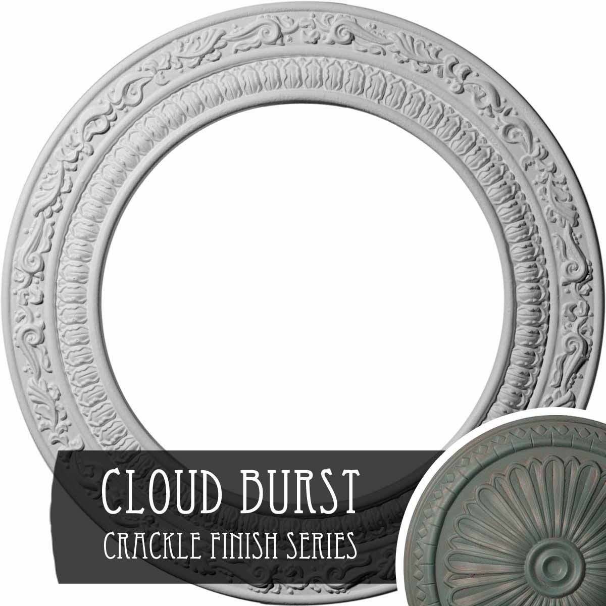 12 inchod x 8 inchid x 1/2 inchp Hand-Painted Ceiling Medallion J519420