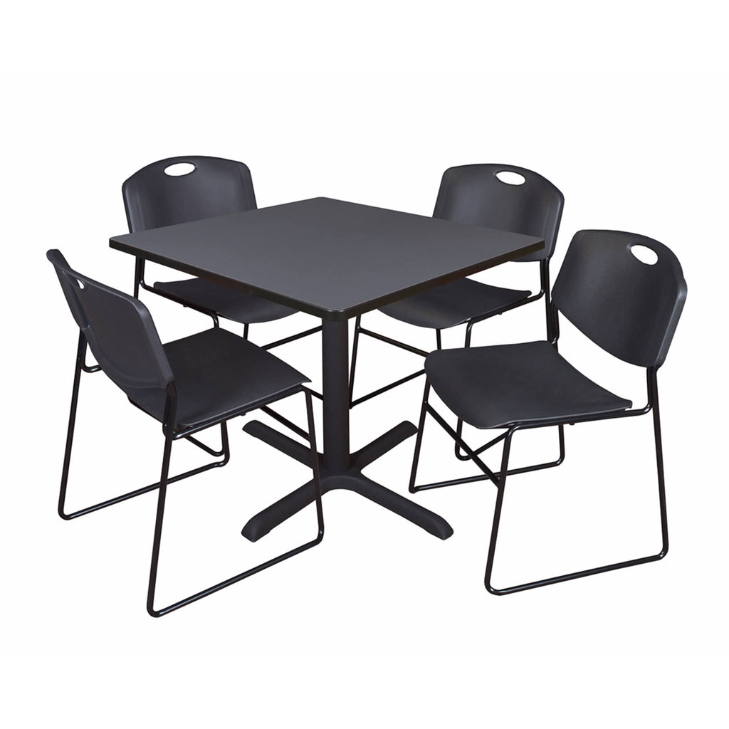 Square Breakroom Table with 4 Stack Chairs V7701