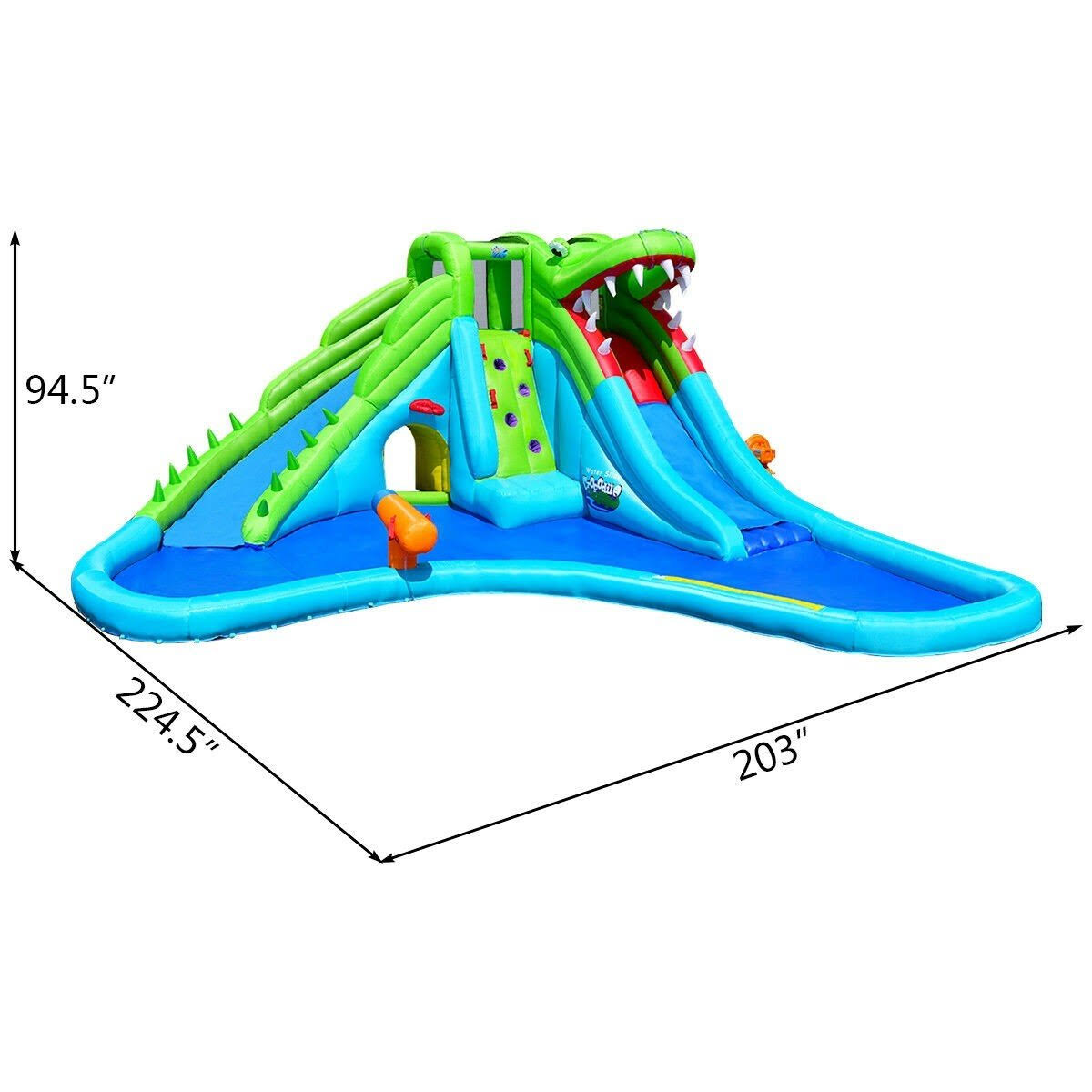 Crocodile Inflatable Water Slide Climbing Wall Bounce House I144