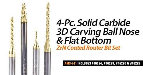 3-Pc ZrN Coated 1/4x22 Shank Router Bit W202423