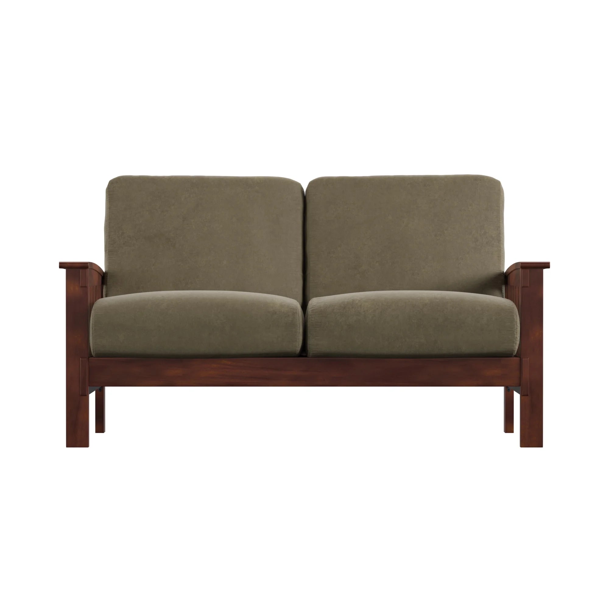 Olive Microfiber Loveseat Y64671
