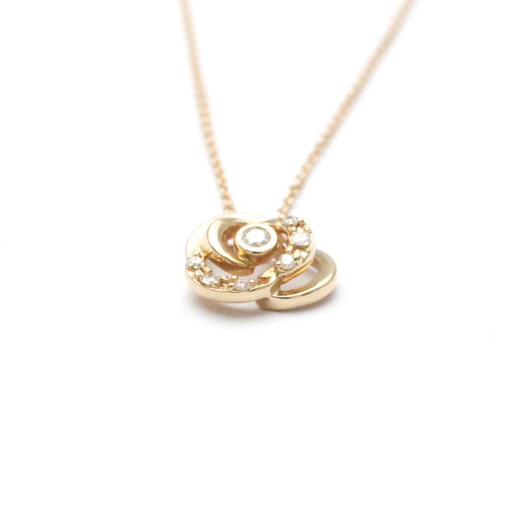Pink Gold Diamond Pendant Necklace H143274