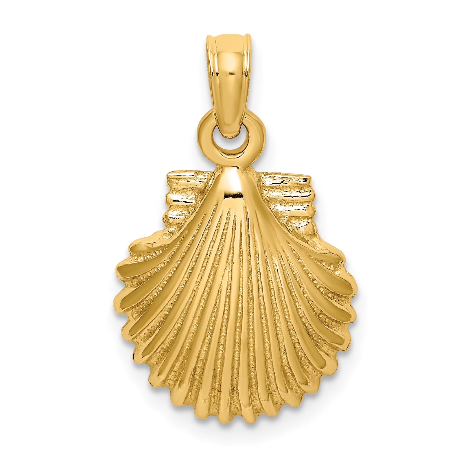 10K Yellow Gold Scallop Shell Charm P76543