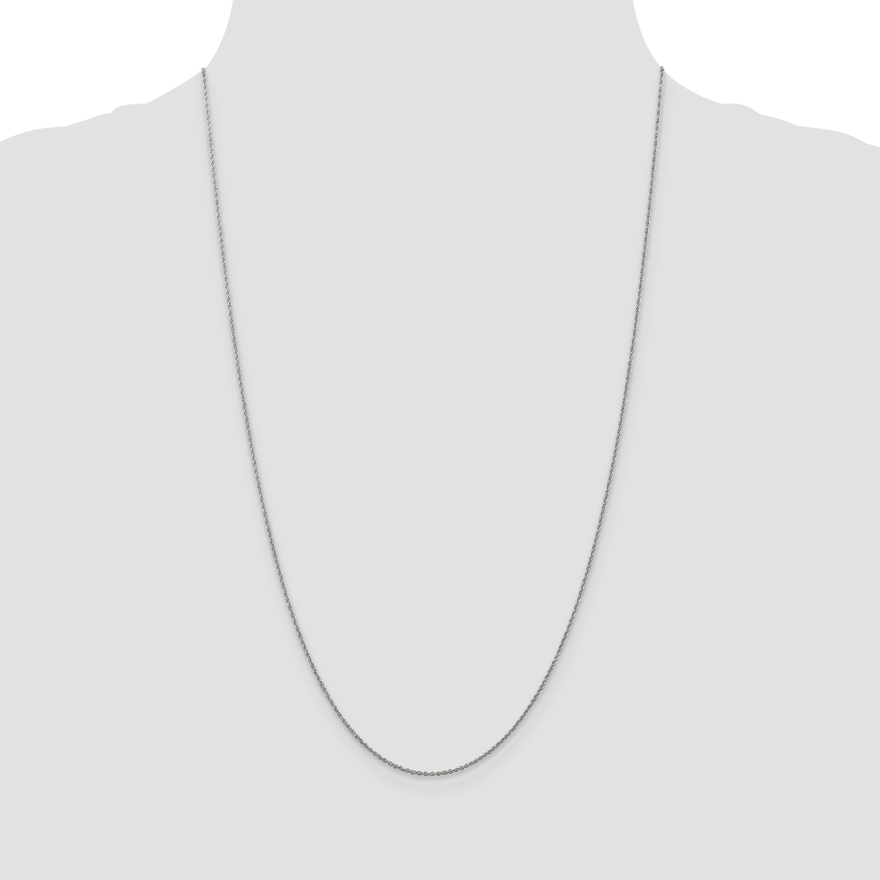 14K White Gold Baby Rope Chain Necklace 24 Inches N162166