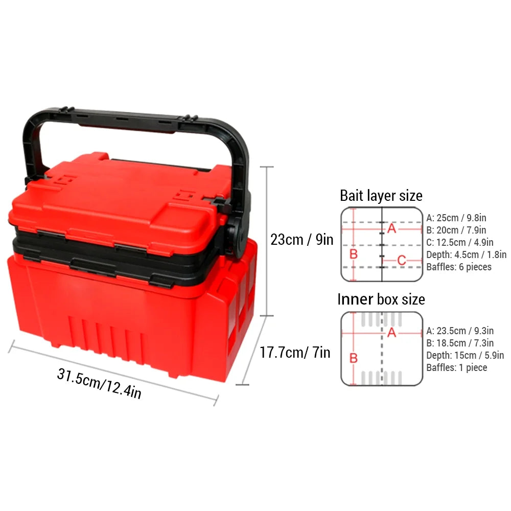 Fishing Tackle Box Travel Fishing Case Portable Gear Organizer T401952