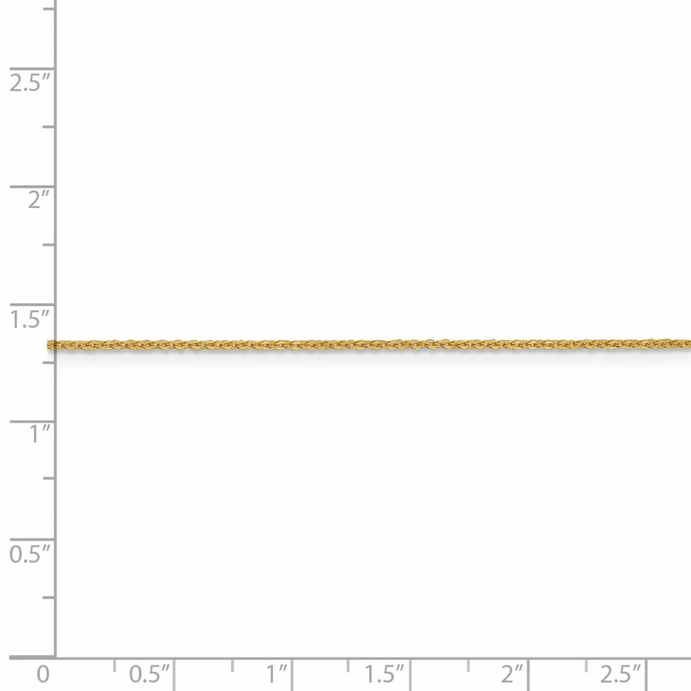 14kt Yellow Gold 1.1mm Flat Cable Chain 16 inch Lobster Clasp D62948