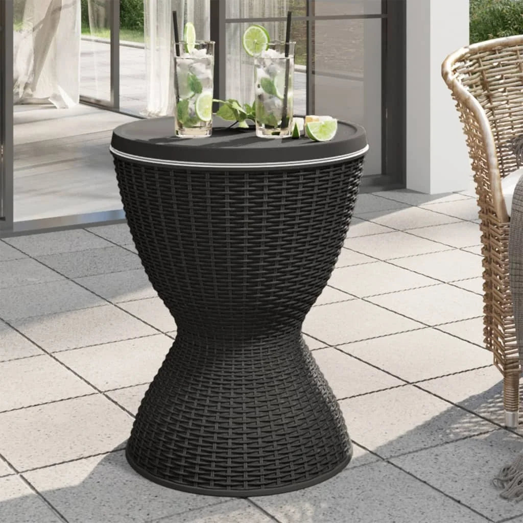 3-in-1 Ice Cooler Table Black Polypropylene Y84732