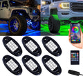 RGB LED Rock Lights Multicolor Underglow Light Kit 6 Pods Pack of 2 U697412
