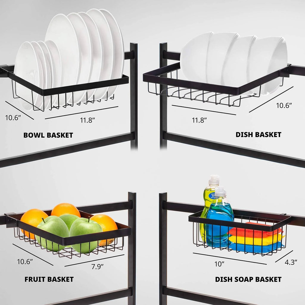 Black Stainless Steel Over Sink Dish Drying Rack C544875