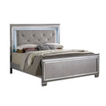 King Faux Leather LED Panel Bed P332
