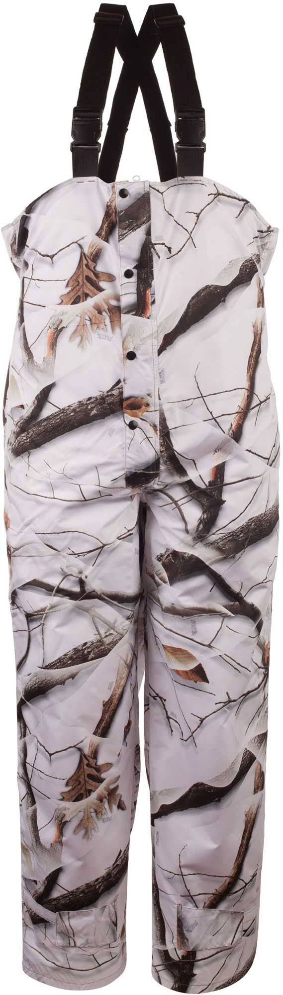 Men's Microfiber Waterproof Hunting Bibs, Medium, Snow Camo M6455