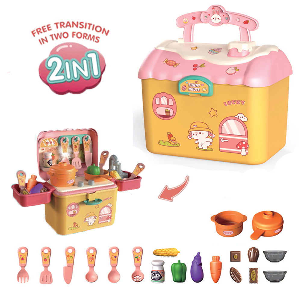Kids Picnic & Kitchen Playset with Color Changing Play Foods W54348