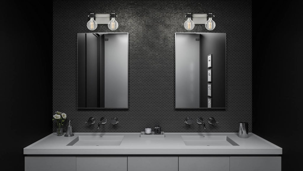 2 Light Antique Nickel Bath X750