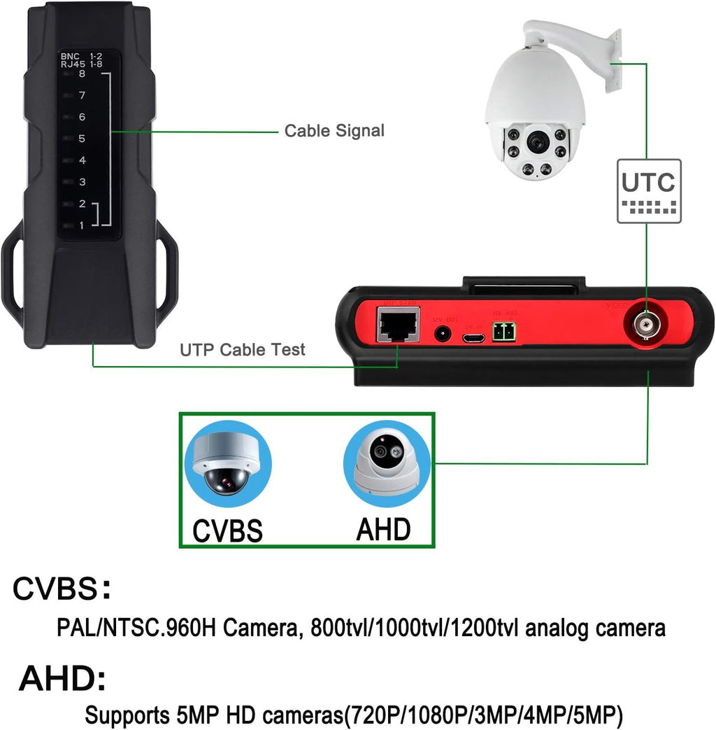 HD 5MP Portable CCTV Tester with 4.3 Inch TFT LCD Monitor A65511