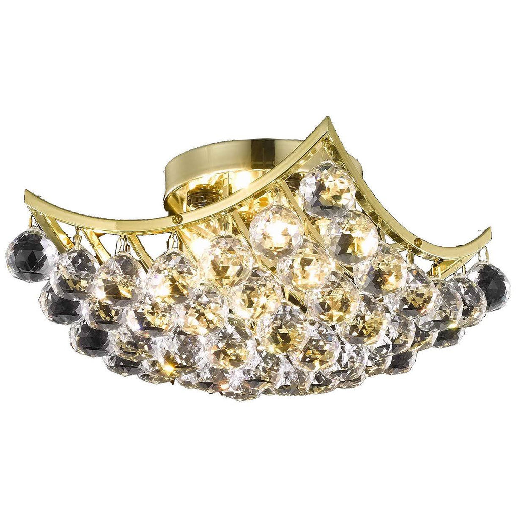 Gold Flush Mount Light with Clear Crystal U834