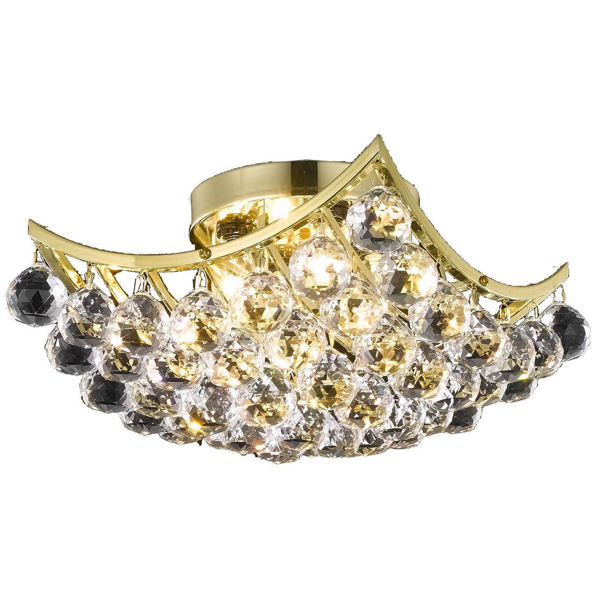 Gold Flush Mount Light with Clear Crystal U834