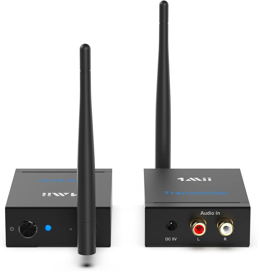 Wireless Transmitter Receiver Audio, 2.4GHz Long Range Audio Transmitter and Receiver Low Delay, RCA Out/in 320ft X311257