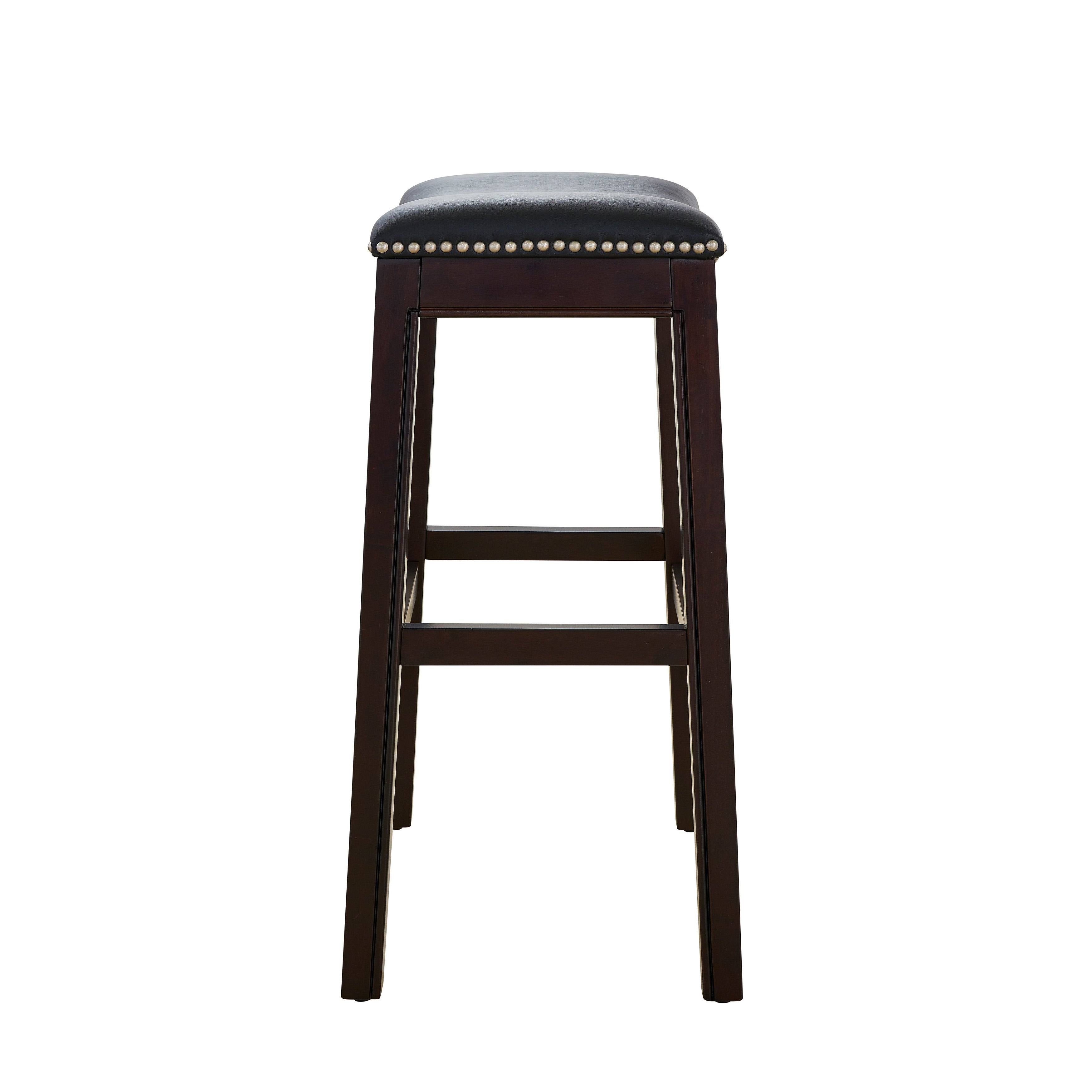 Black/Espresso Faux Leather Counter Stool U76114