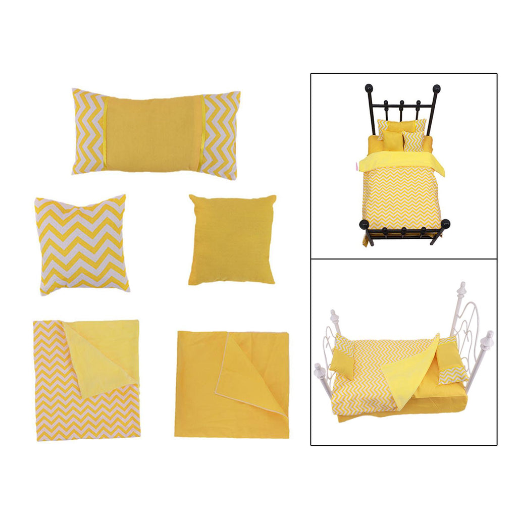 Yellow 18 inch Doll Bedding Set W293675