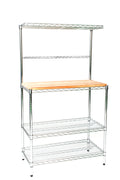 Deluxe Chrome Bakers Rack with Top Shelf & Butcher Block F995571