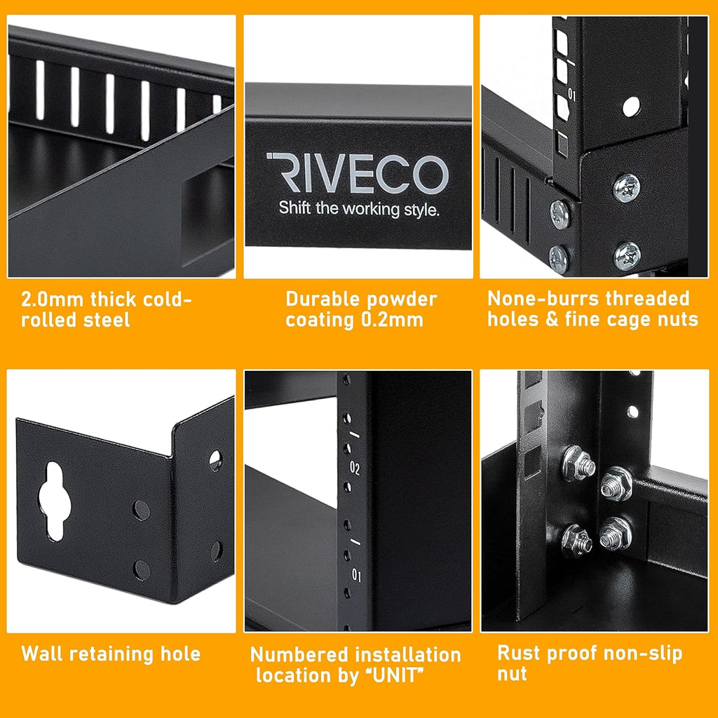Black 15U 19 Wall Mount Shelf Network Rack I497
