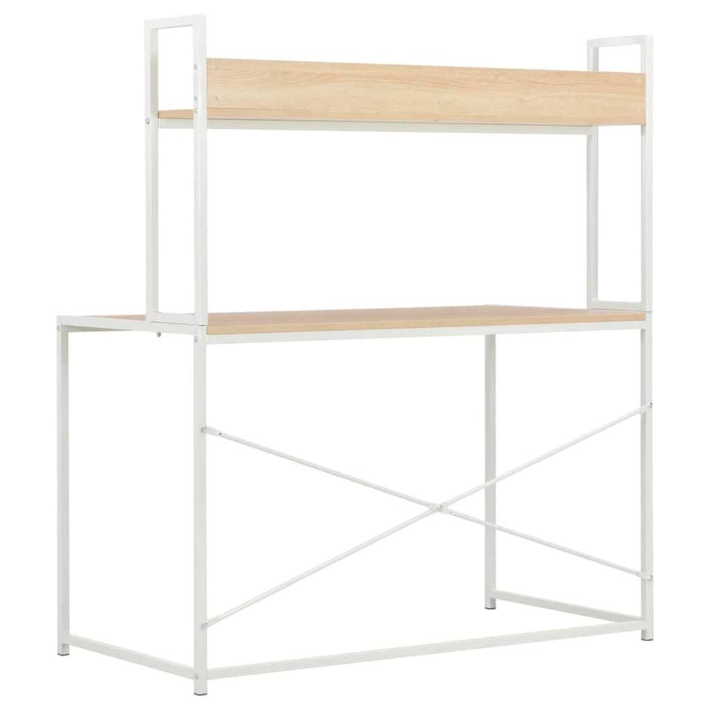 White and Oak Computer Desk R984