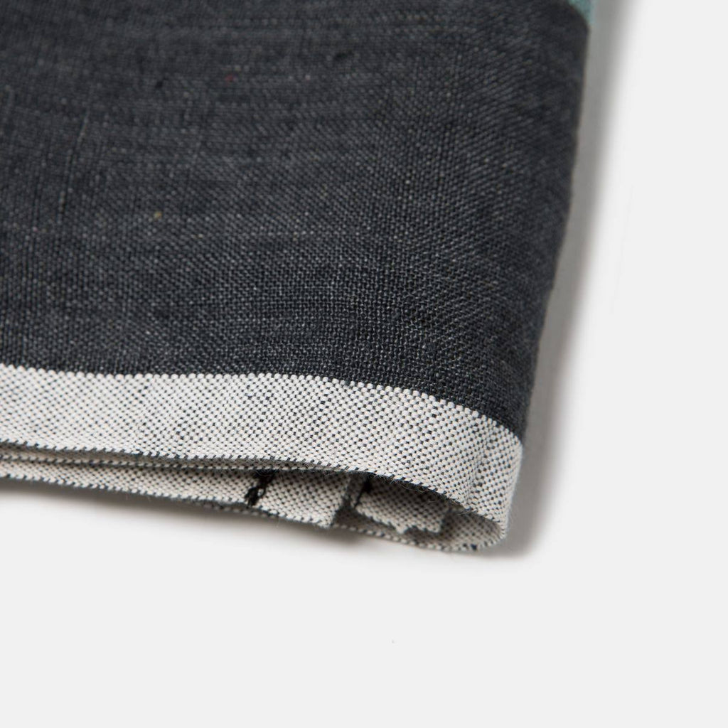 Charcoal/Aqua Laundered Linen Tea Towels, Set of 2 Y171