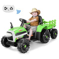 Green 12V 7AH Electric Tractor Ride on Car with Trailer V60924