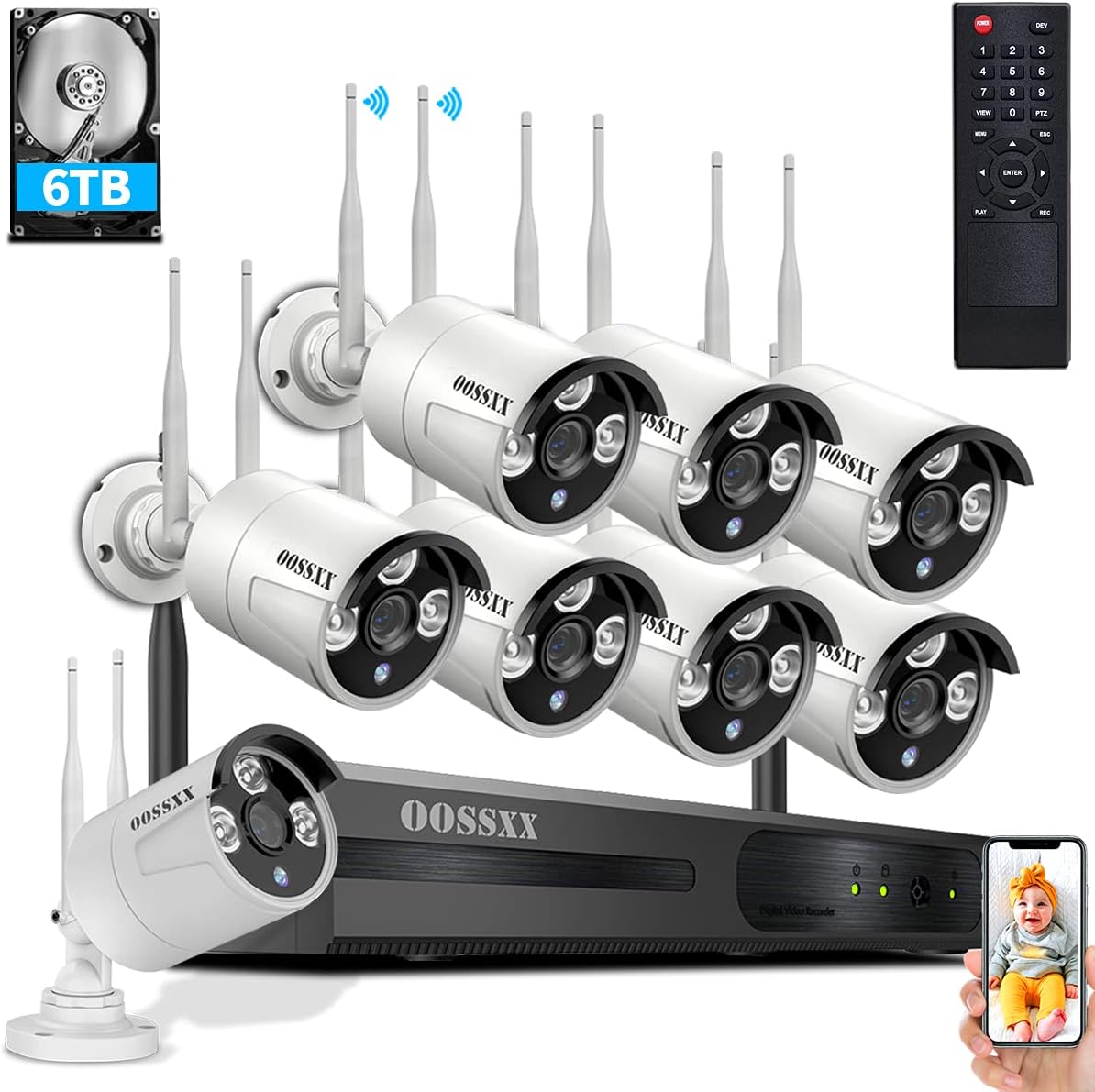 2-Way Audio Outdoor Security Wireless Camera System 3K 5.0MP 2Pcs S941280